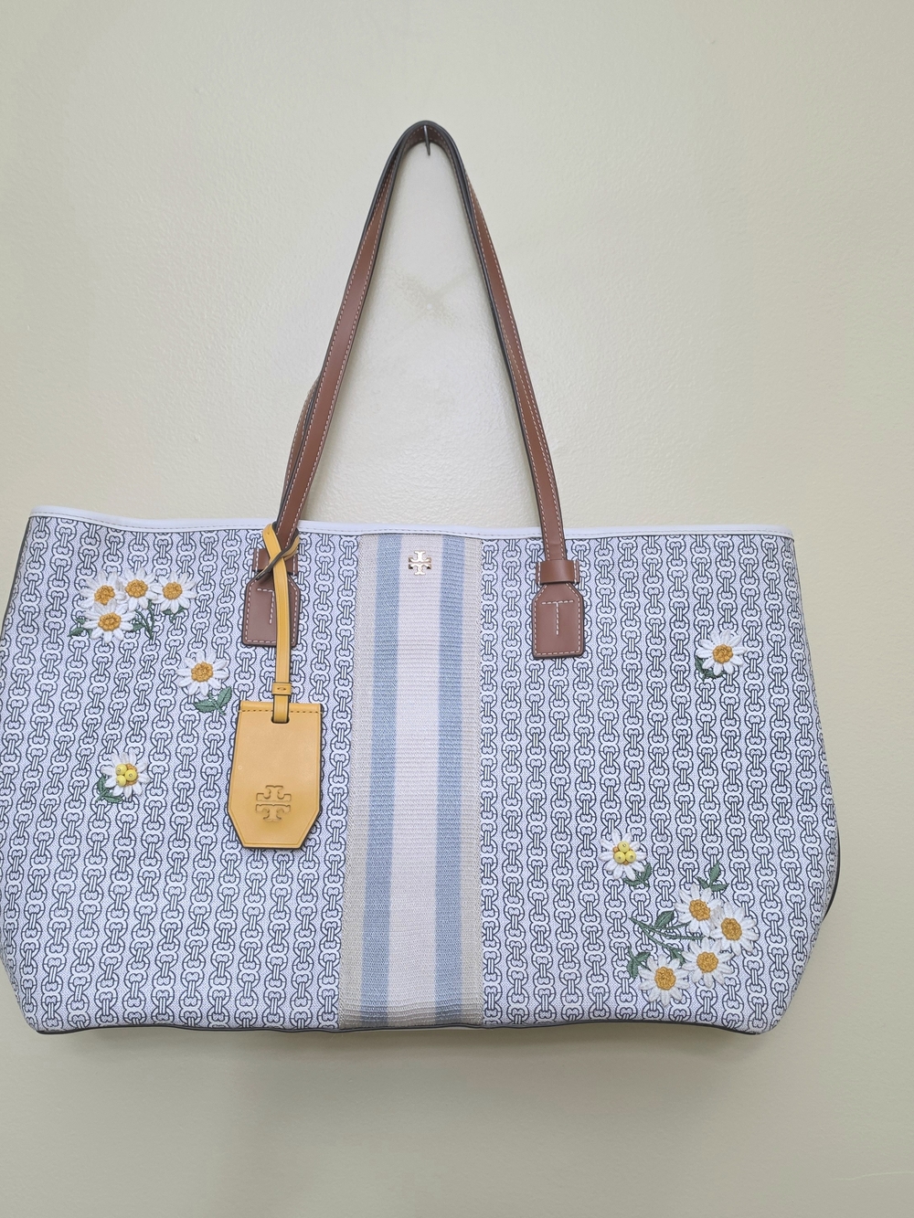 Tory Burch Gemini Link Daisy Appliqué Tote Bag